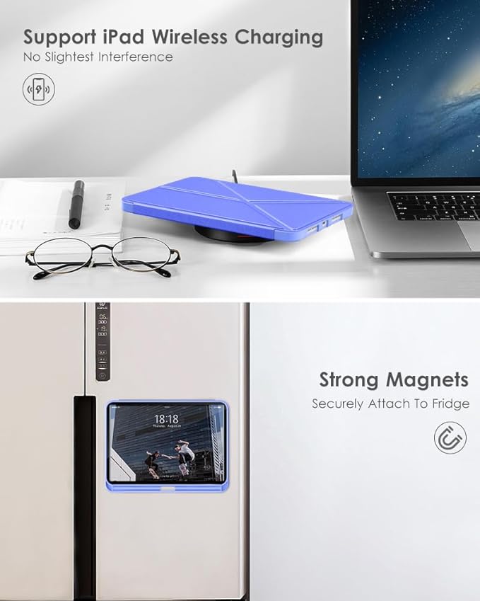 DTTO Case for iPad mini 7 (A17 Pro) 2024 / iPad mini 6 2021 8.3 inch with Pencil Holder, Multi-Angle Magnetic Standing Cover for iPad mini 7th/6th Generation [Auto Wake/Sleep], Bluish Violet