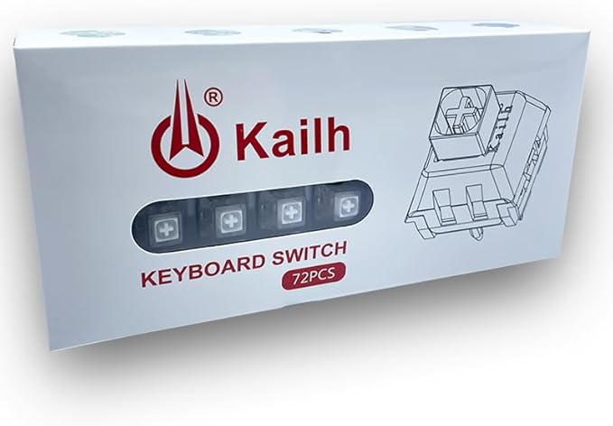 DRAOZA Kailh Box White Switch for Mechanical Gaming Keyboard 3-Pin Plate Mounted/RGB/SMD Waterproof MX Lever Switch (36pcs White Switch)