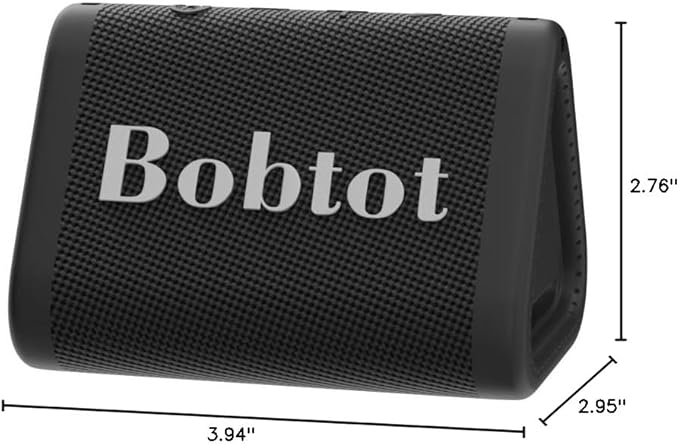 Bobtot Portable Bluetooth Speaker, IPX7 Mini Speaker, Loud and Stereo Sound with Bass, 15H Playing Time, TWS Pairing for Travel, Party, Camping