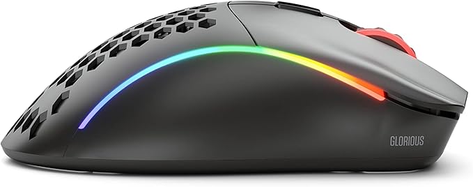 Glorious Gaming Model D- (Small) Wireless Gaming Mouse - 67g Superlight Honeycomb Design, RGB, Ergonomic, Lag Free 2.4GHz Wireless, Up to 71 Hours Battery - Black