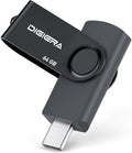 DIGIERA 64GB Flash Drive, USB 3.2 Gen 1 Type-C Thumb Drive with 140MB/s Read, 360° Swivel Design, Compact & Lightweight Memory Stick for File Transfer, Photo Backup, and Travel-Friendly Storage