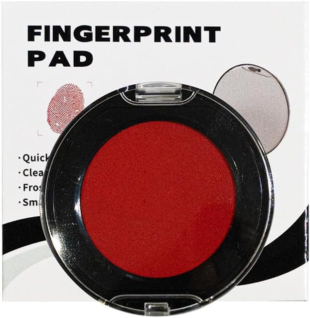 Fingerprint Ink Pad 3 Pcs, Quick-Drying & Portable, for Office Notary Supplies, Identification Security ID & Law Enforcement Fingerprint Cards Stamp Pad (Red