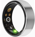 Smart Health Ring, Fitness Tracker with Heart Rate, Blood Oxygen, Blood Pressure, Sleep & Step Monitoring, Waterproof, Compatible with iOS & Android, No Subscription Required (Silver, 8)