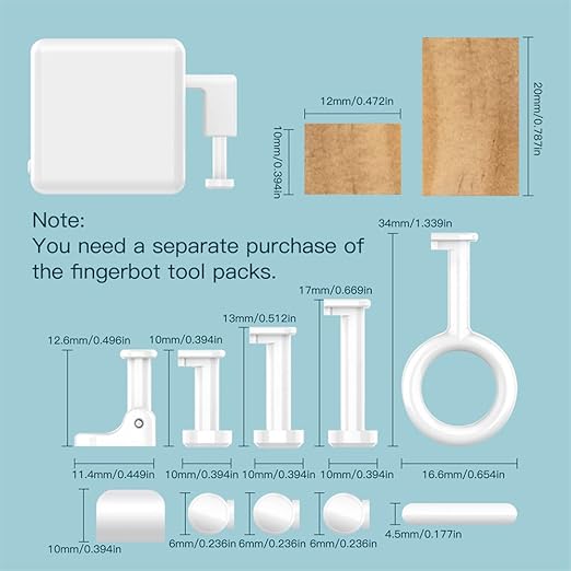 MoesGo Smart Bluetooth Fingerbot Plus with Accessories, Wireless Smart Light Switch Button Pusher Bot, Remote Control Smart Life Tuya App, Add Fingerbot Hub Make it Compatible Alexa and Google Home