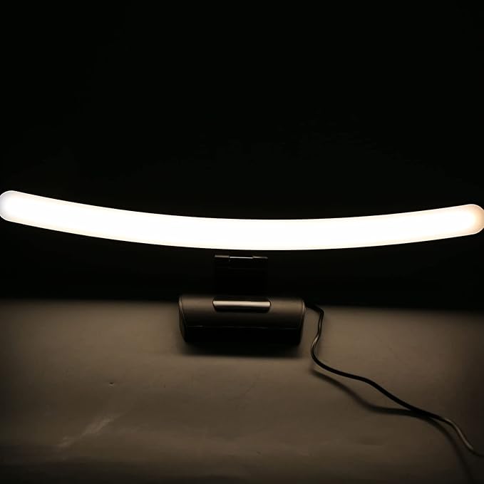 Luqeeg Curved Monitor Light Bar, Computer Monitor Lamp, Touch Dimming Screen Light Bar LED Monitor Light Reading Light with 3 Color Temp Modes & 7 Color RGB Adjustable for Office Home