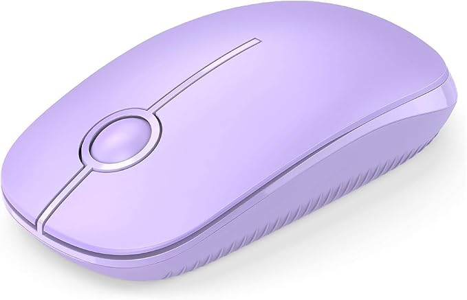 Unipows Wireless Mouse - 2.4G Slim Portable Computer Mouse with Nano Receiver, Less Noise Mobile Optical Mice for Notebook, PC, Laptop, Desktop-Purple