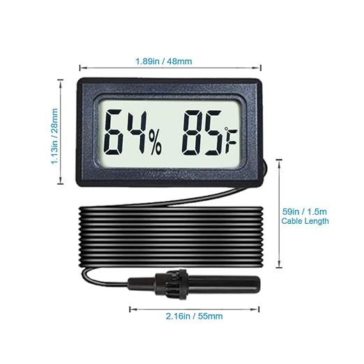 2-Pack Mini Digital Hygrometer Thermometer Gauge with Probe LCD Display Temperature Fahrenheit Humidity Meter for Incubator Reptile Plant Terrarium Sealed Containers Guitar Case