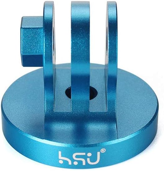 HSU Aluminum Alloy Metal GoPro Tripod/Monopod Mount with Aluminum Thumbscrew for GoPro Hero 13, 12, 11, 10, 9, 8, 7, 6, 5, 4, 3+, 3, 2, 1 HD, AKASO Campark and Other Action Cameras (Blue)