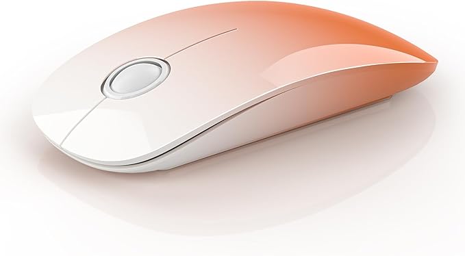 RAPIQUE Bluetooth Wireless Mouse - Dual Connectivity(BT5.1+USB), Ultra Quiet Click & 480-Hour Battery Life,1600 DPI, Portable Cordless Mouse for Mac, MacBook Pro/Air, iPad Pro/Air (Sunrise Orange)