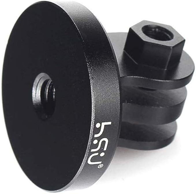 HSU Aluminum Alloy Metal GoPro Tripod/Monopod Mount with Aluminum Thumbscrew for GoPro Hero 13, 12, 11, 10, 9, 8, 7, 6, 5, 4, 3+, 3, 2, 1 HD, AKASO Campark and Other Action Cameras (Black)