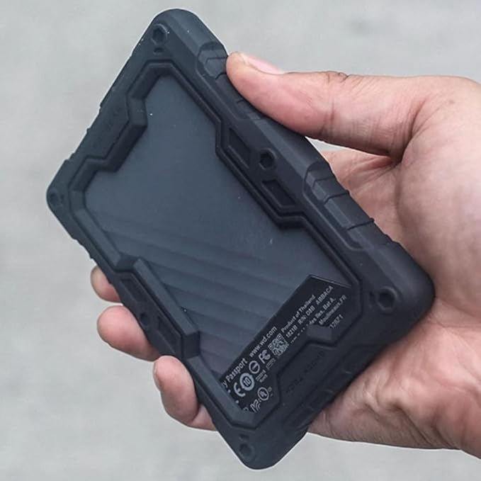 FATBEAR Tactical Military Rugged Shockproof Armor Protective Skin Case Cover for Western Digital WD Black P10 2TB 4TB 5TB 6TB P50 My Passport Ultra Mobile Hard Drive (Ultra 1TB 2TB)