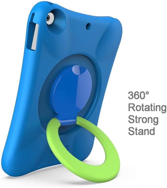 Kids Case for iPad, Shockproof Cover for 9.7” iPad 6th/5th Generation (2018/2017) / iPad Air 2 / iPad Air, Lightweight Full Body Protective with Foldable Handle/Stand Boy (Blue+Green)