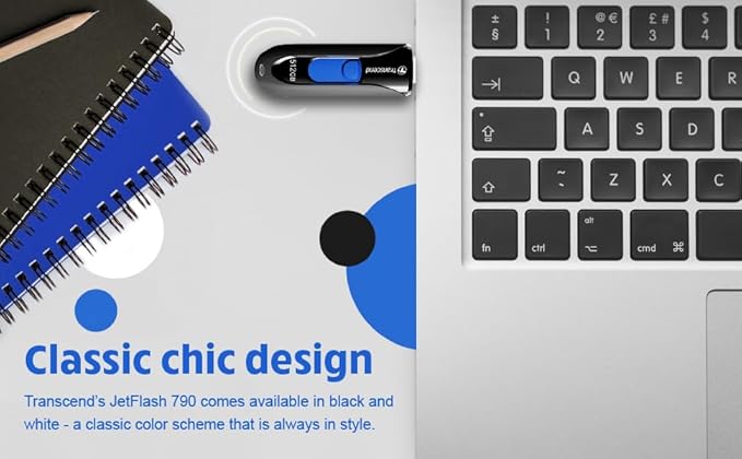 Transcend JF790K 16GB USB Flash Drive, for PC/Mac/ Laptop/Windows/Computer, Desktop/TV/Car Audio, USB3.2 Memory Stick, Thumb Drives Data Storage with Retractable Connector, USB2.0/3.0/3.1 Compatible