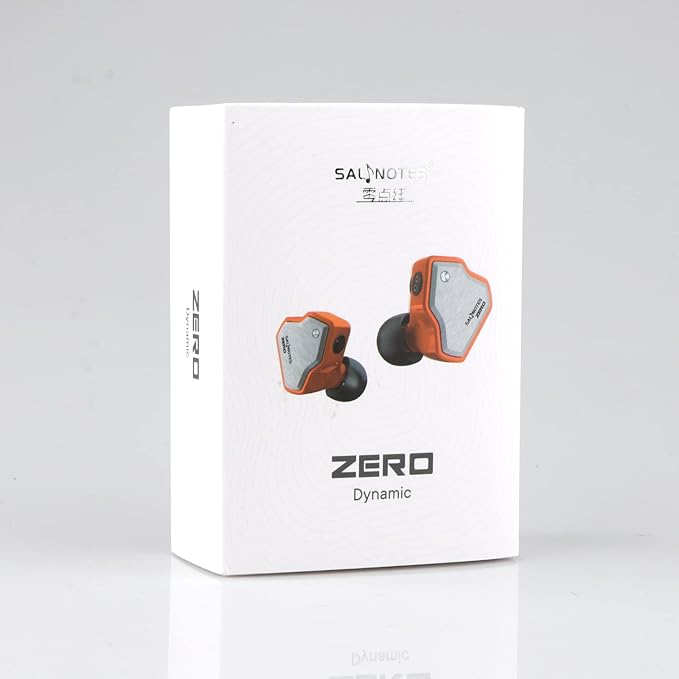 Linsoul 7Hz Salnotes Zero HiFi 10mm Dynamic Driver in-Ear Earphone IEM with Metal Composite Diaphragm Stainless Steel Faceplate Detachable 2Pin OFC Cable (Orange, with Mic, 3.5mm)