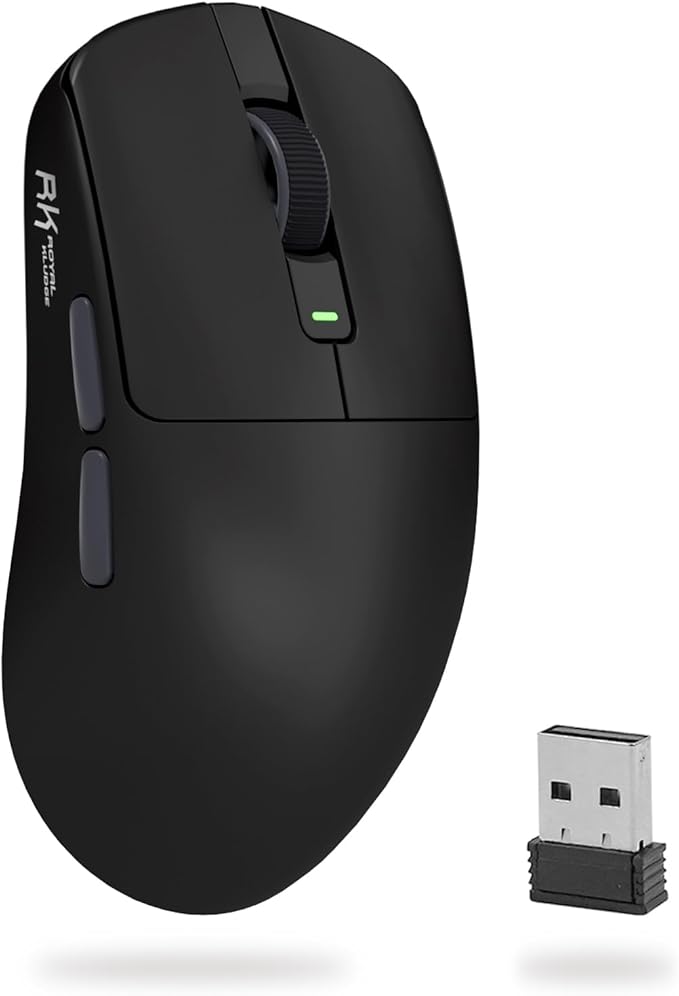 RK ROYAL KLUDGE RK M30 Wireless Gaming Mouse, 24000 DPI, 43g Ultra-Lightweight, PAW3311 Sensor, 2.4G/Bluetooth/USB-C Rechargeable Wireless Mouse with 5 Programmable Buttons for PC/Mac, Black Grey