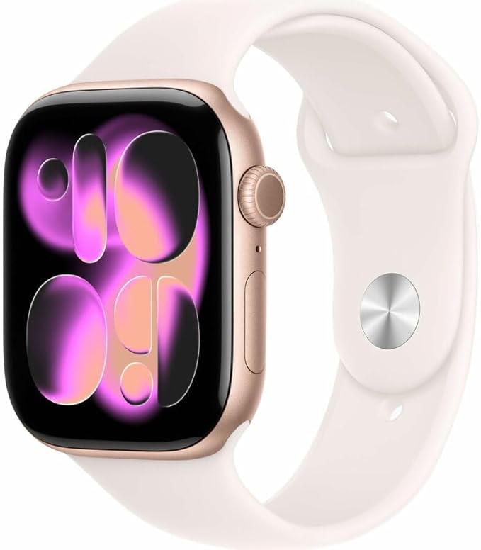 Apple Watch Series 11 [GPS + Cellular 46mm] Smartwatch with Rose Gold Aluminum Case w Light Blush Sport Band - M/L. Sleep Score, Fitness Tracker, Health Monitoring, Always-On Display, Water Resistant