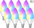 CMARS Smart Light Bulbs E12 Base, Candelabra LED Bulbs Compatible with Alexa Google Home IFTTT, Dimmable and RGB Color Changing Light Bulb, Tunable White Chandelier Light Bulbs (2.4 Ghz only) 8 Pack