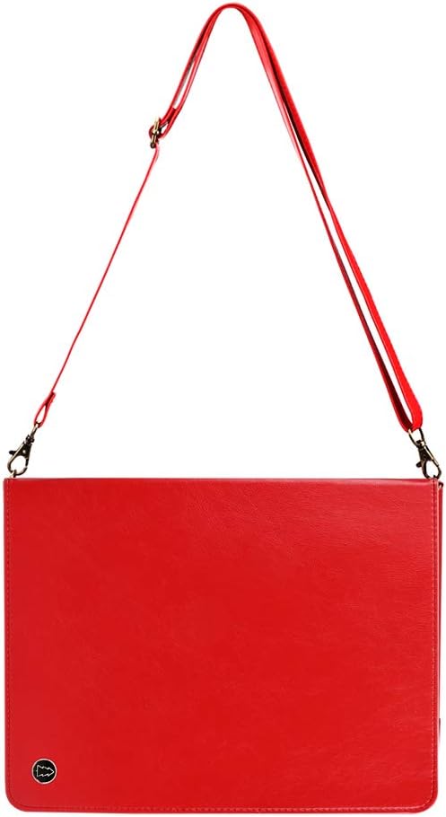 Handbag Case for iPad (A16) 11" 2025 & iPad 10th Gen 10.9", Techcircle Folio Stand PU Leather Multi-Card Slots Envelope Pocket Wallet Cover with Hand Strap+Shoulder Strap+Pen Holder, Red