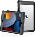 10.2 Waterproof Case Compatible with iPad 9th 8th 7th Generation 2021/2020/2019, Built-in Screen Protector with Strap Stand Pencil Holder, Full Body Heavy Duty Protective Shockproof