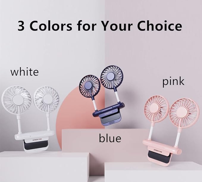 Desktop Fan with 2 Rotatable Heads, 3 Speeds, Sturdy Clamp, USB Powered Cooling Fan for Office Desk & Laptop