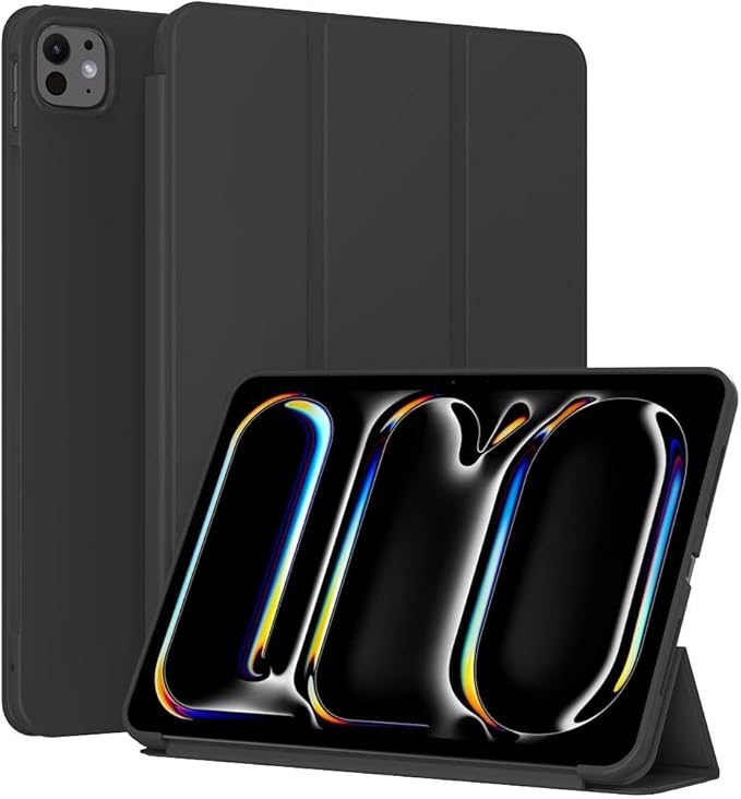 Case for iPad Pro 13 (M4/M5) 2024/2025, Slim, Lightweight & Durable Trifold Stand Protective Cover, Support Auto Wake/Sleep, Black