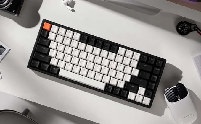 Keychron K2 Wireless Bluetooth/USB Wired Gaming Mechanical Keyboard, Hot-swappable 75% Layout 84 Keys RGB LED Backlight, Aluminum Frame for Mac Windows, Gateron G Pro Brown Switch, Version 2