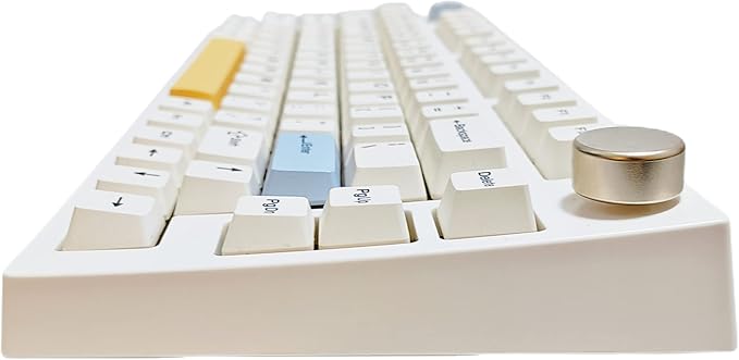 NJ80-AP Wireless Mechanical Keyboard with Knob Bluetooth 5.0/2.4G/Wired Connection 75% Hot Swappable Custom RGB Programmable Gaming Keyboard with PBT Keycap for Win Mac
