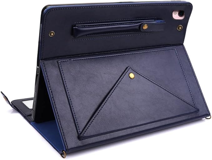 Handbag Case for iPad 10.2" (2019-2021) & iPad Pro/Air 10.5", Techcircle Folio Stand iPad Crossbody Wallet Case with Pencil Holder & Envelope Pocket, Hand Strap+Shoulder Strap Protective Cover, Navy