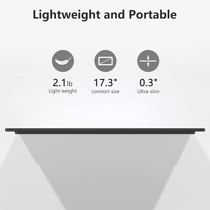 ForHelp 17.3" Portable Monitor 1080P FHD 144Hz Narrow Edge Laptop Monitor USB C HDMI Gaming Computer IPS HDR Screen, Travel Monitor for PC Mac Phone Xbox PS5 Switch Laptop w/Smart Cover & Speakers