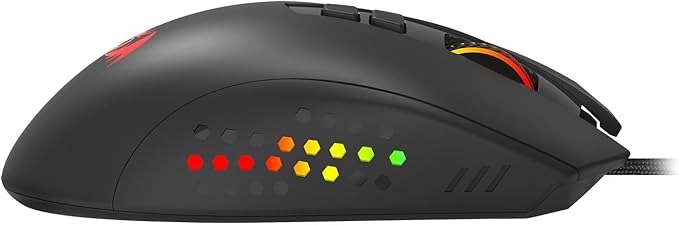 Redragon - Roadmaster M723 - Gaming Mouse - 12400 DPI Adjustable Wired Optical Gaming Mouse - 7 Programmable Buttons - 5 Backlit Modes - Max 12400DPI - 180CM High-Speed USB Braided Cable
