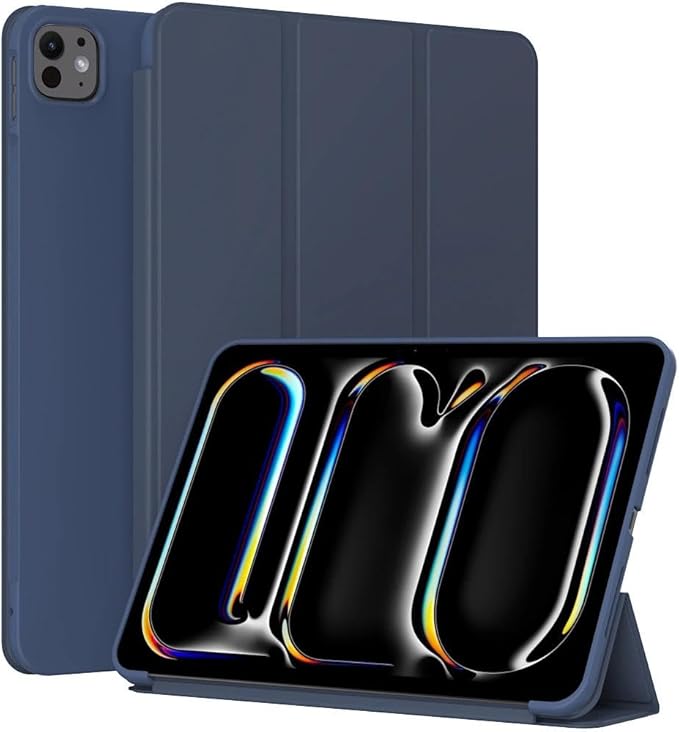Case for iPad Pro 13 (M4/M5) 2024/2025, Slim, Lightweight & Durable Trifold Stand Protective Cover, Support Auto Wake/Sleep, Blue