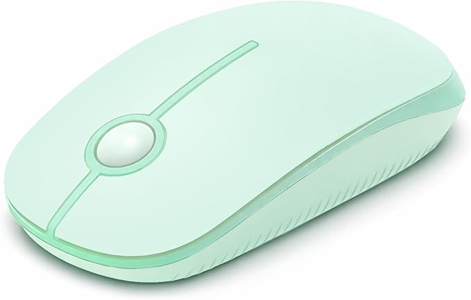 VssoPlor Wireless Mouse, 2.4G Slim Portable Computer Laptop Mouse with Nano Receiver Quiet Silent Optical Mice for Notebook, PC, Laptop, Computer-Light Green