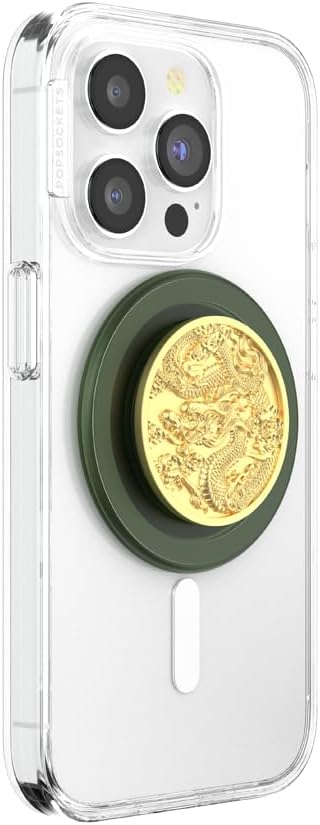 PopSockets Phone Grip for MagSafe, Magnetic Holder, Phone Stand, Enamel - Enamel Dragon