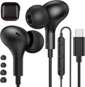APETOO USB C Headphone for Samsung Galaxy S24 S25 Ultra S23 S26 S22 S21 A17 A54 Magnetic Wired Earbuds Noise Canceling in-Ear Type C Earphone Microphone Stereo Bass for iPhone 17 16 15 Pro Max/Pixel