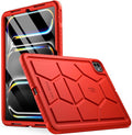 Poetic TurtleSkin Case for iPad Pro 11 Inch (M5) 2025/ (M4) 2024, Heavy Duty Shockproof Rugged Kids Friendly Drop Protection Silicone Cover Case, Red