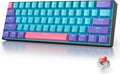 Fogruaden 60 Percent Wireless Gaming Keyboard, Wired/Bluetooth Mechanical Keyboard 60%, RGB Backlit, Hot-Swappable Red Switch