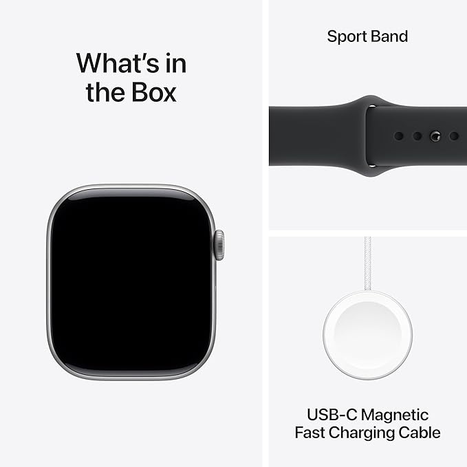 Apple Watch Series 11 [GPS 46mm] Smartwatch with Space Gray Aluminum Case with Black Sport Band - M/L. Sleep Score, Fitness Tracker, Health Monitoring, Always-On Display, Water Resistant