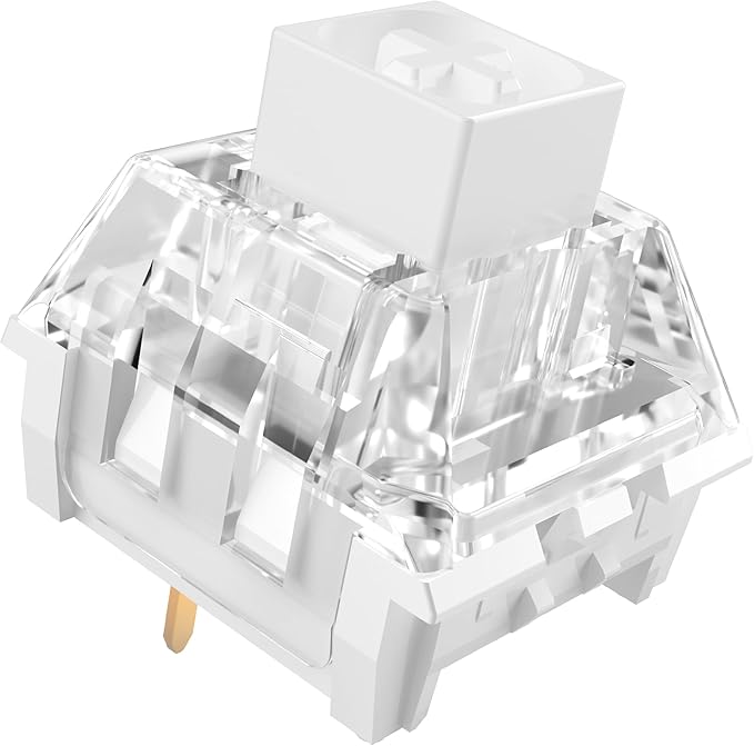 Kailh Box White Clicky Keyboard Switch,3-pin 45gf Pre-Lubed Dustproof Waterproof RGB SMD Key Switches for 3D Prints and Mechanical Gaming Keyboard(White,45pcs)