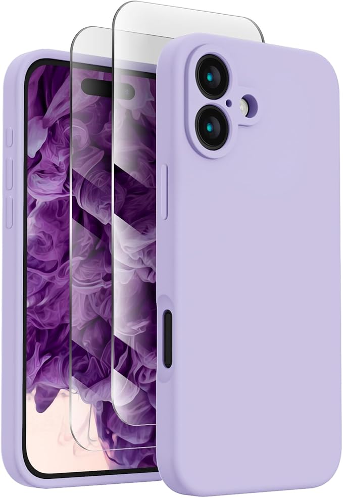 FireNova Designed for iPhone 16 Case, Silicone Upgraded [Camera Protection] Phone Case, Soft Anti-Scratch Microfiber Lining Inside, 6.1 inch, Clove Purple