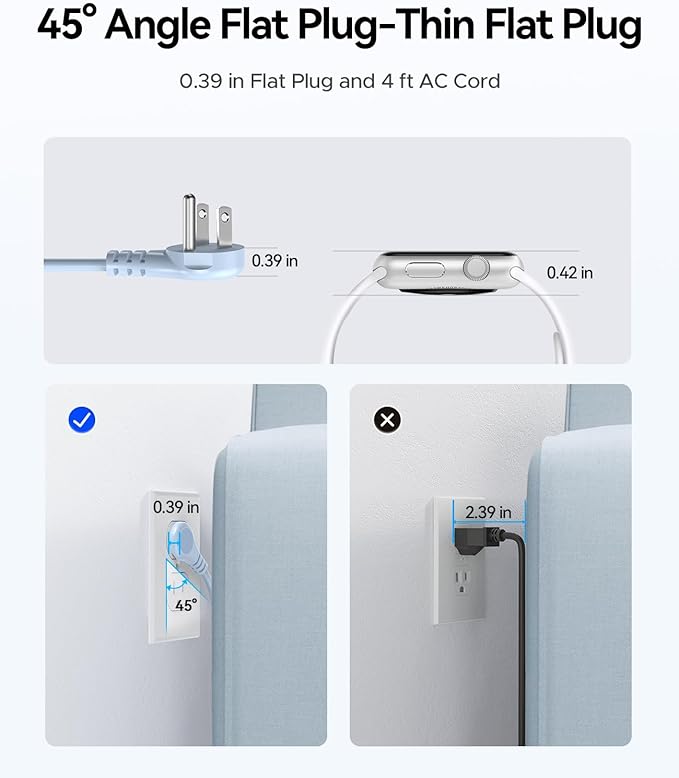 Cruise Approved Travel Power Strip with USB C, ORICO 4 Outlets 3 USB Ports (1 USB C) with 4FT Wrapped Short Extension Cord Small Power Strip, Non Surge Protector for Travel, Cruise Ship-AP3