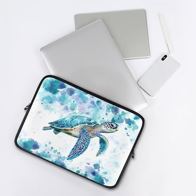 Sea Turtle Laptop Protective Sleeve for Women Men 12inch Computer Sleeve Bag Neoprene Laptop Bags Tie Dye Lap Top Case Suitable for Travel School Office Organizers Hippie