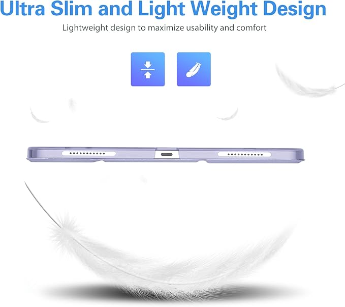 ProCase for iPad Pro 11 Inch Case 2022/2021/2020/2018(4th/3rd/2nd/1st Generation), iPad Pro 11" Slim Stand Hard Back Cover Shell Smart Folio Compatible with Pencil/Support Auto Wake/Sleep -Lightpurple
