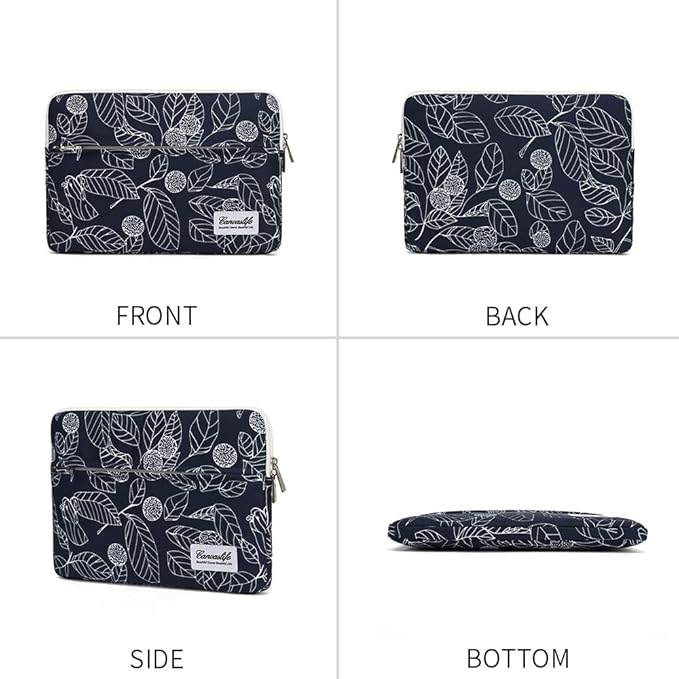 Canvaslife Waterproof Patten Laptop Sleeve 14 inch 14.0 inch Laptop case Bag(Blue Leaves)