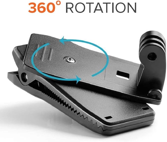 MiPremium Backpack Strap Clip Mount for GoPro Hero 13 12 11 10 9 8 7 6 5 4 3+ Session Black Silver XIAOYI 4K SJCAM Yi Sports Action Camera Perfect Shoulder and Hat Quick Release Clamp Body Cam Holder