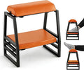 Adjustable Double Step Footrest Under Desk,9-Angle Double Step Foot Stool for Office & Home, Ergonomic Foot Support with Non-Slip Pads- Orange