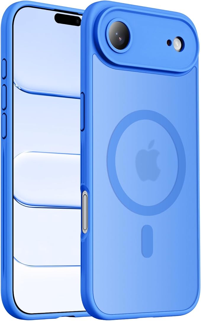 Symcele Designed for iPhone Air Case, Compatible with MagSafe, [Camera Protection] [15FT Military Drop Protection] Shockproof Translucent Matte Anti-Slip Thin Slim Phone Case, 6.5", Blue