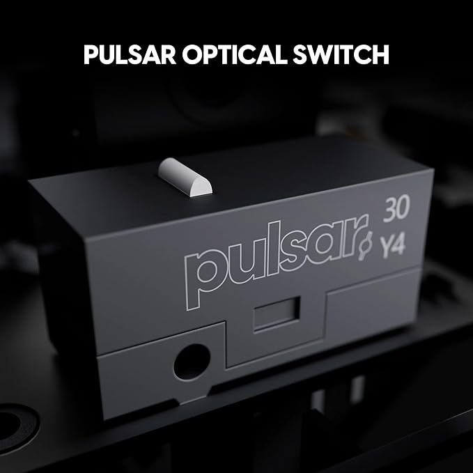 Pulsar Gaming Gears Xlite Crazylight Wireless Gaming Mouse, Ultra Lightweight 1.55 oz (44g), Optical Switch, 32000 DPI, 750 IPS, XS-1 Sensor, 8k Compatible (Medium, Uyuni White)