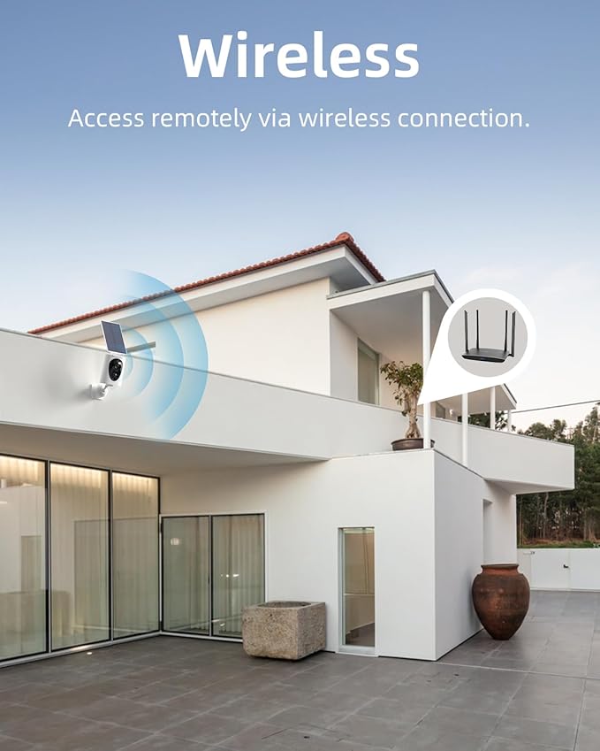 VIRTAVO SolarFlask 2K Solar Security Cameras Wireless Outdoor, Starlight Lens, Color Night Vision, PIR Motion Detection, Battery-Powered, 2-Way Audio, Weatherproof, Cloud/SD Storage, 2.4GHz WiFi