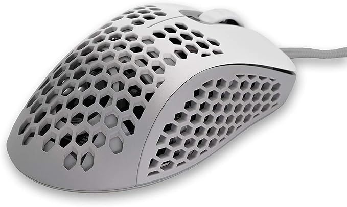 Gwolves Skoll SKL 2020 Edition 65g Ultra Lightweight Honeycomb Design Wired RGB Gaming Mouse up to 12000 DPI (White) (Long)