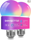 DAYBETTER Smart Light Bulbs, Smart Bulb Compatible with Alexa & Google Home, A19 E26 2.4G WiFi Bluetooth Alexa Light Bulbs, RGBCW Color Changing LED Light Bulb, 60W Equivalent, 800LM, 2Pack